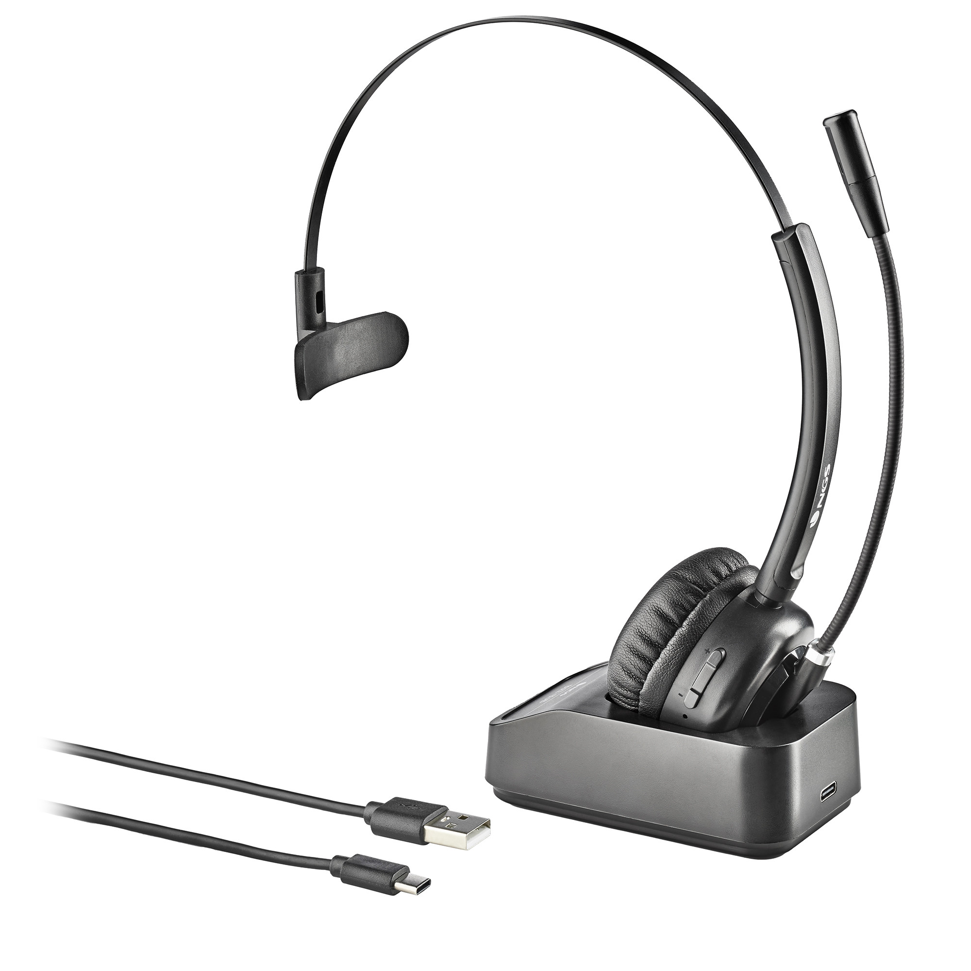 NGS Buzz Blab Wireless Headphones Diadema Office Chamada Bluetooth CHAMADA BLACK