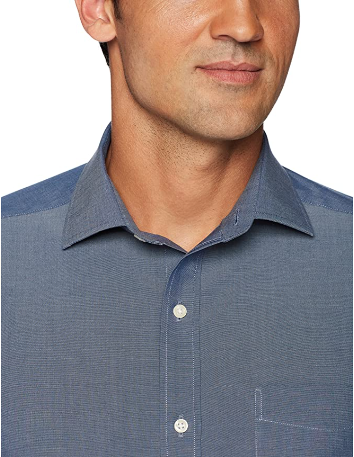 Abotoado Tailored Fit Espalhe-Collar estiramento shirt Non-Ferro