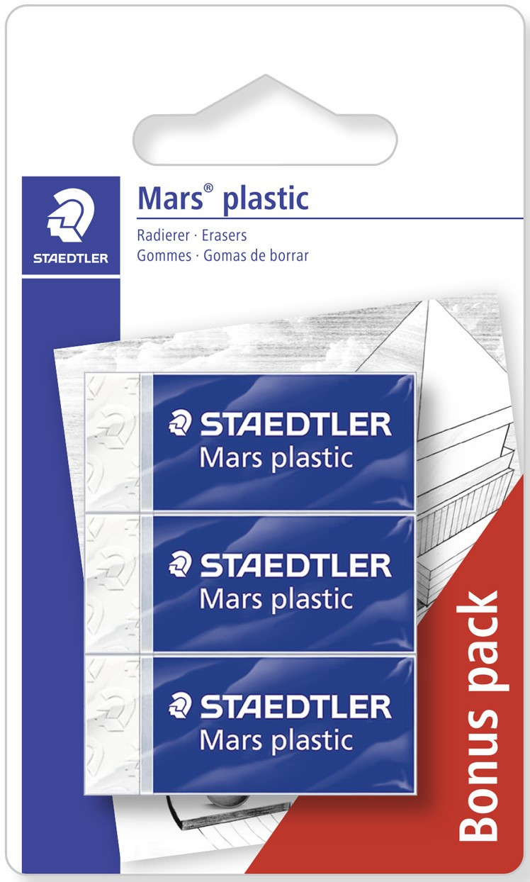 Staedtler Mars Plastic - Apagadores (3 pcs.), cor branca